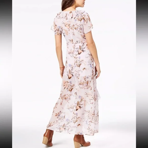 AMERICAN RAG Lavender Floral Prairie Wrap Maxi Dress Size Medium - Picture 10 of 10